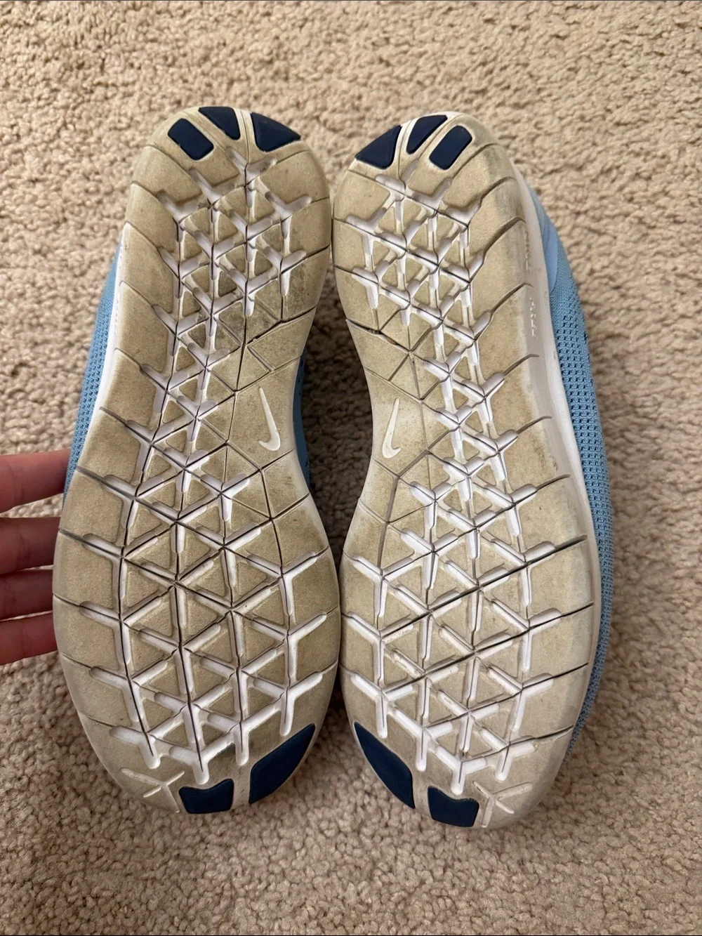 Nike Kids Light Blue and Navy Free Run Shoes